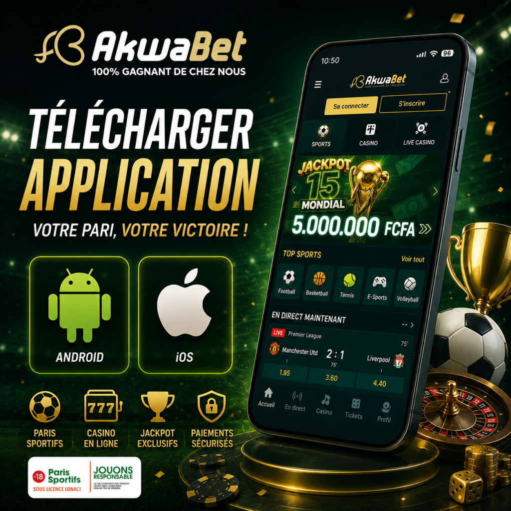 Application mobile Akwabet pour Android et iOS